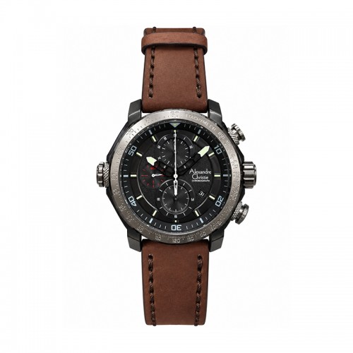 Alexandre Christie AC 6565 Black Grey Brown Leather MCLEPBA